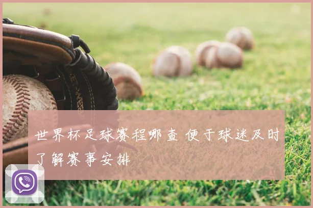 世界杯足球赛程哪查 便于球迷及时了解赛事安排